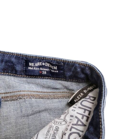 Mid Rise Skinny Alexa Jeans in Mid Blue Buffalo David Britton - Picture 14 of 15